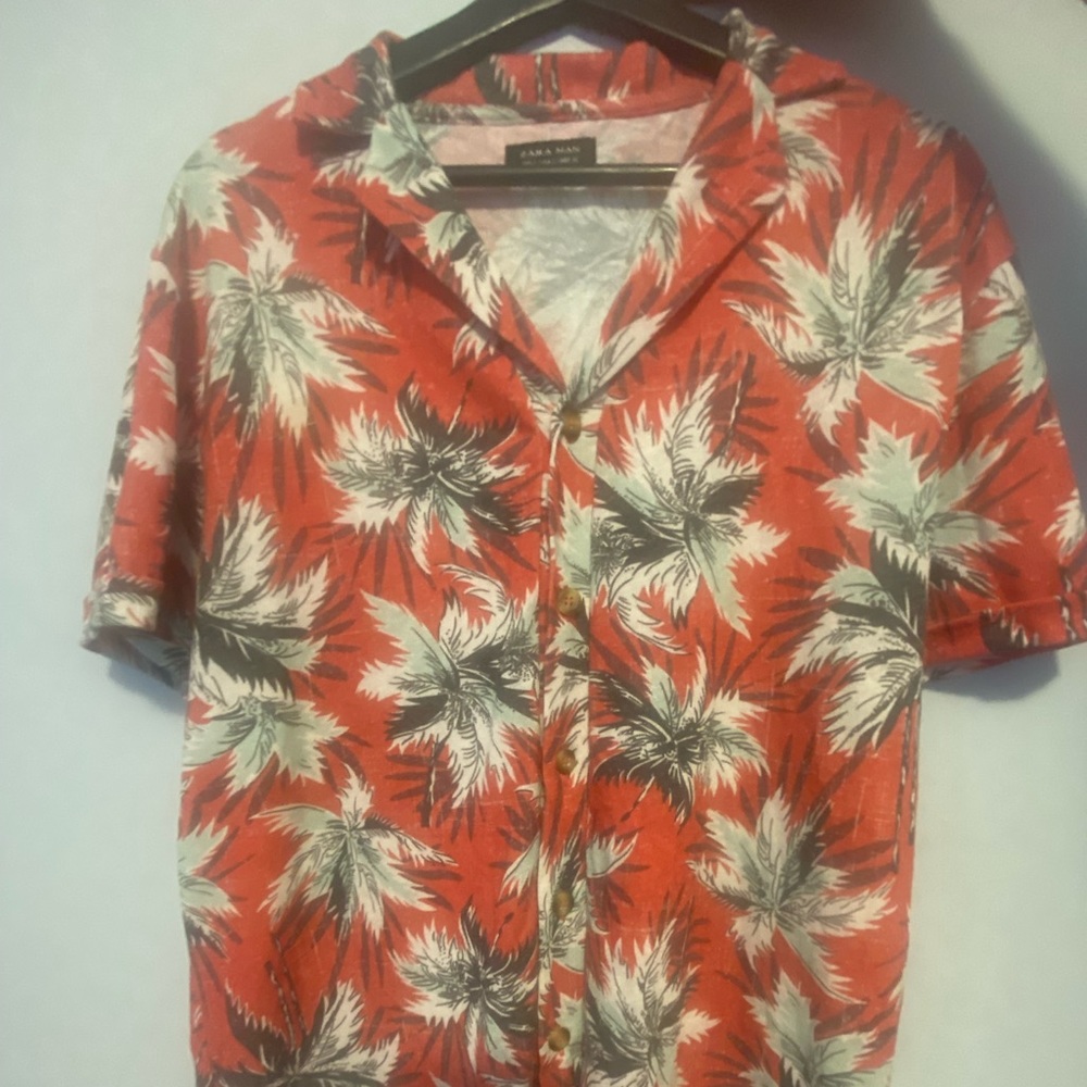 Zara short sleeve button down shirt
